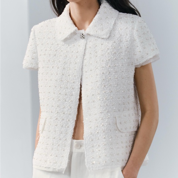Zara Jackets & Blazers - ZARA ZW COLLECTION 3083/151
TEXTURED BEADED TWEED JACKET
